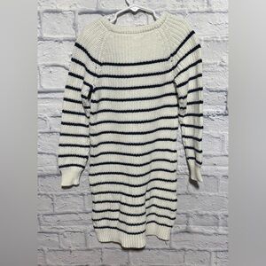 Crazy 8 White & Navy Striped Knit Sweater Dress, Size 7/8